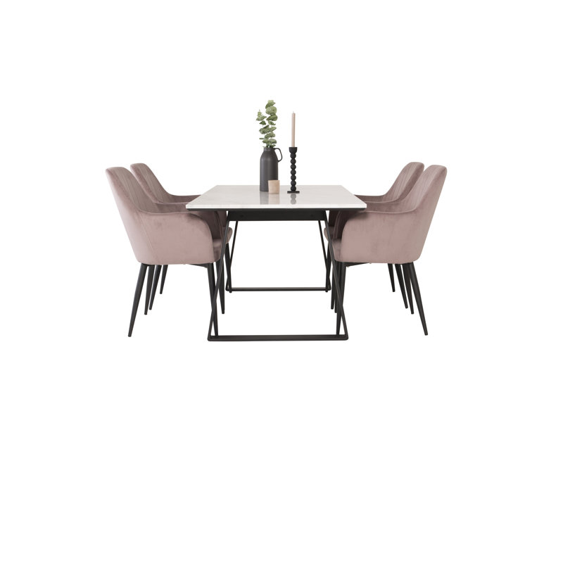 Moorebank 4 - Person Dining Set, Dusty Pink, Dusty pink