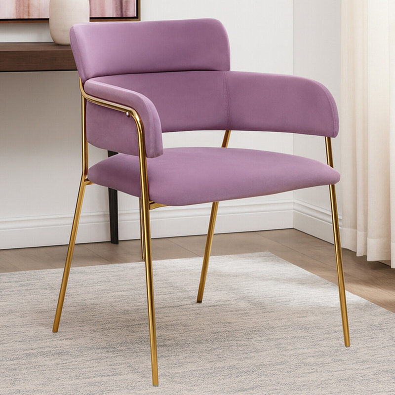 Elsberry 46cm H Velvet Upholstered Armchair, Gold, Pink