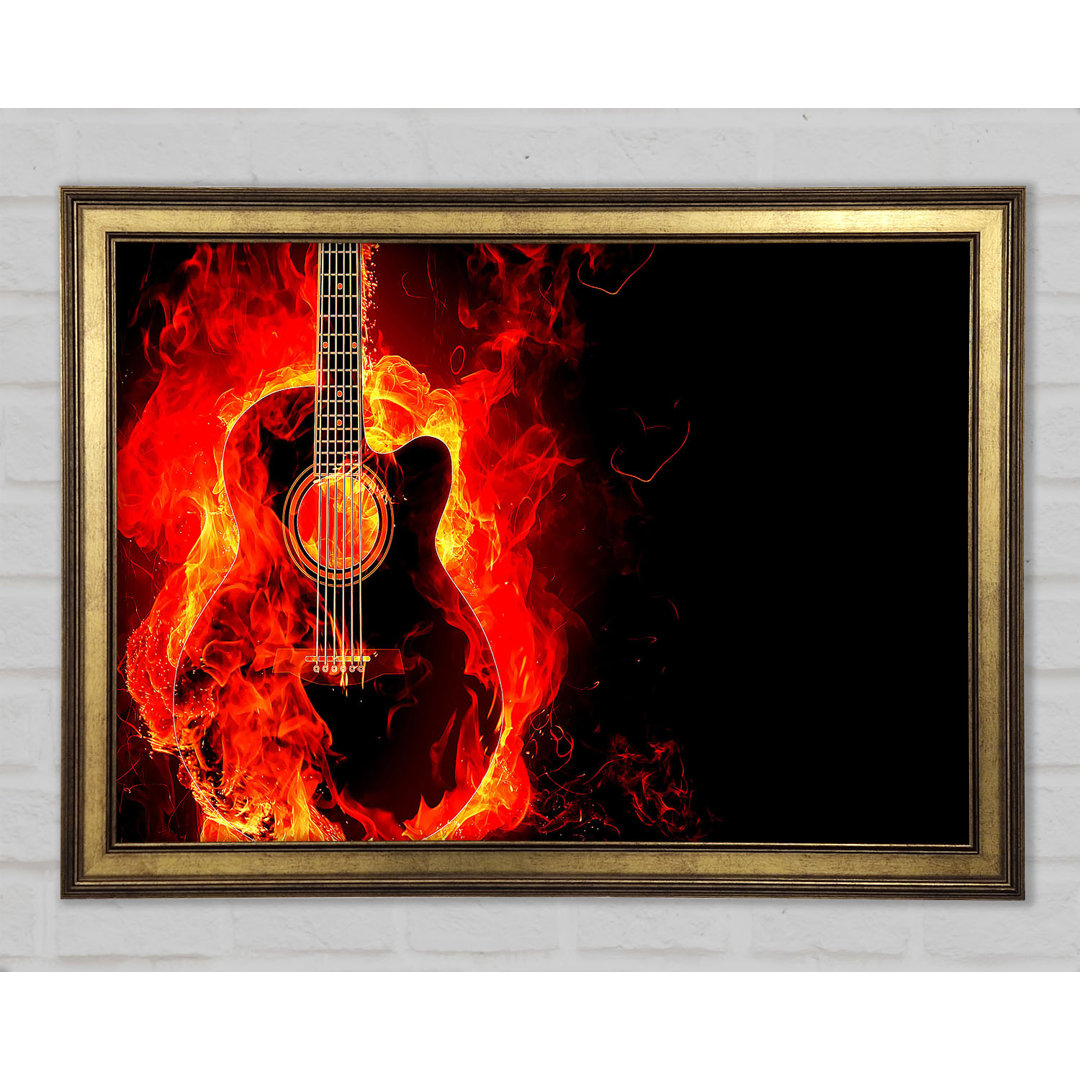 Guitar Flame - Einzelner Bilderrahmen Kunstdrucke