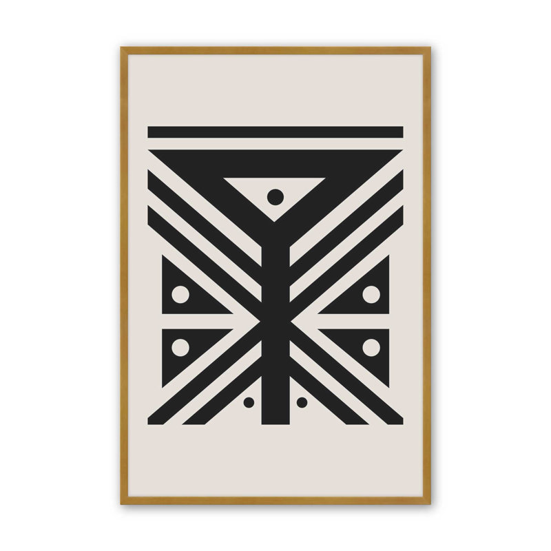 Impression de motifs tribaux modernes, Or poli, H 15,25 po x l 12,25 po