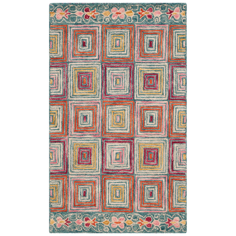 Tapis rose en laine touffeté à la main Deyoung, Rectangulaire 3 pi x 5 pi