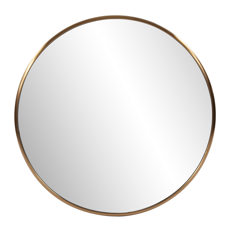 Yorkville Round Stainless Steel Mirror, Brass, 20" x 20"