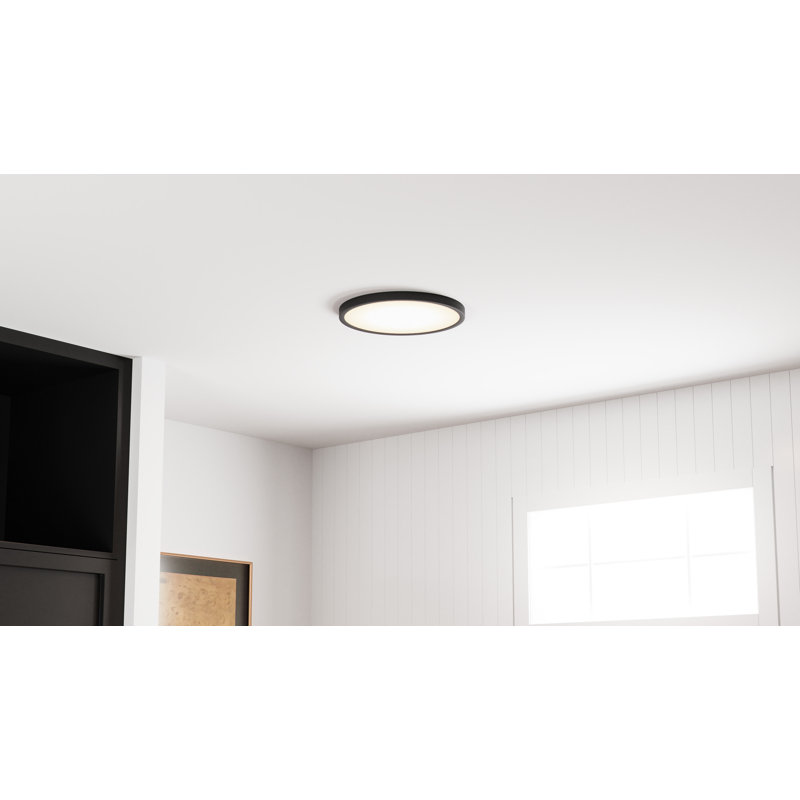 Naquin Acrylic LED Flush Mount, 1" H x 15" W x 15" D, Oil Rubbed Bronze