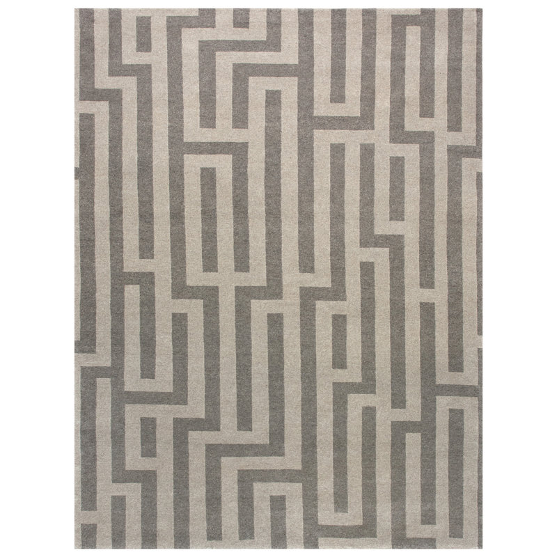 Wool Geometric Area Rug, Rectangle 3' x 5'