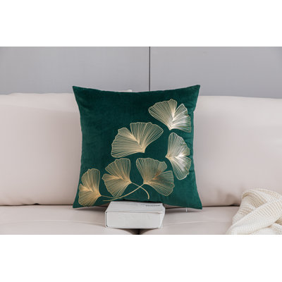  Gold Ginkgo Square Pillow Cover