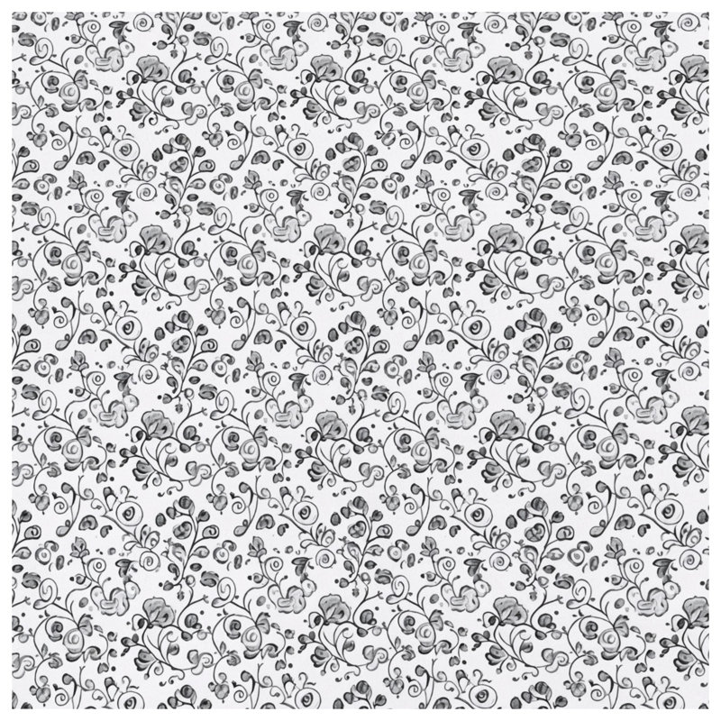Édredon noir à motif floral, Grand lit