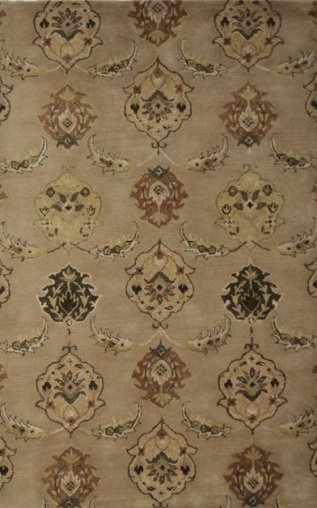Tapis décoratif en laine Touffeté à la main de style oriental Acaia, Rectangle 5 pi x 8 pi