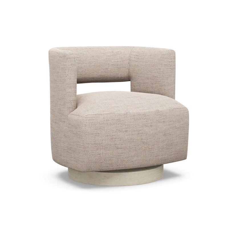 Crystle Swivel Barrel Chair, 3906-74, Sandstone