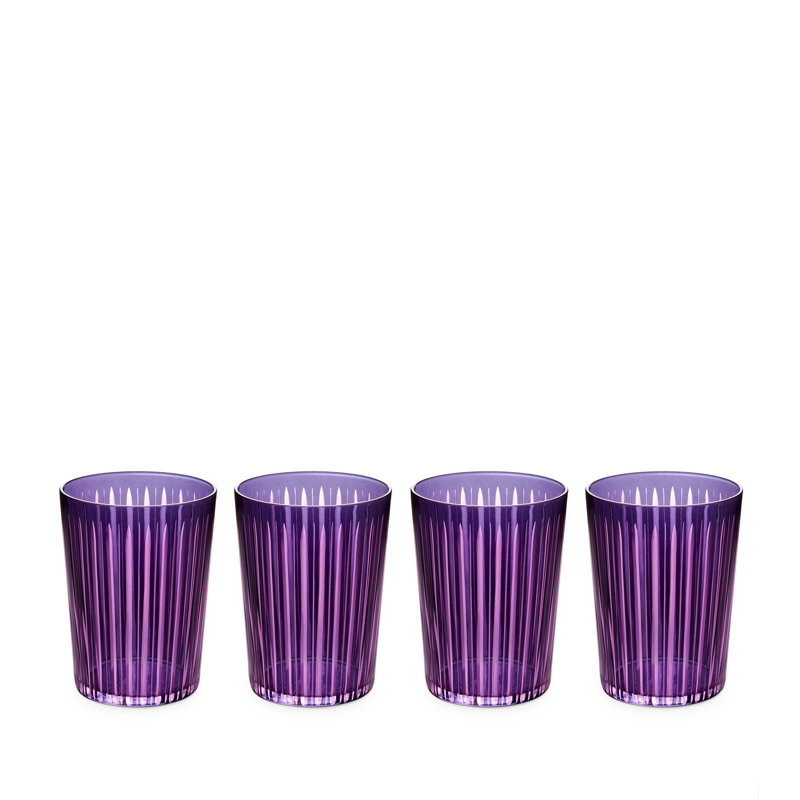 Prism Double Old Fashioned Glasses (Set of 4) - Mixed, 17 oz., Purple