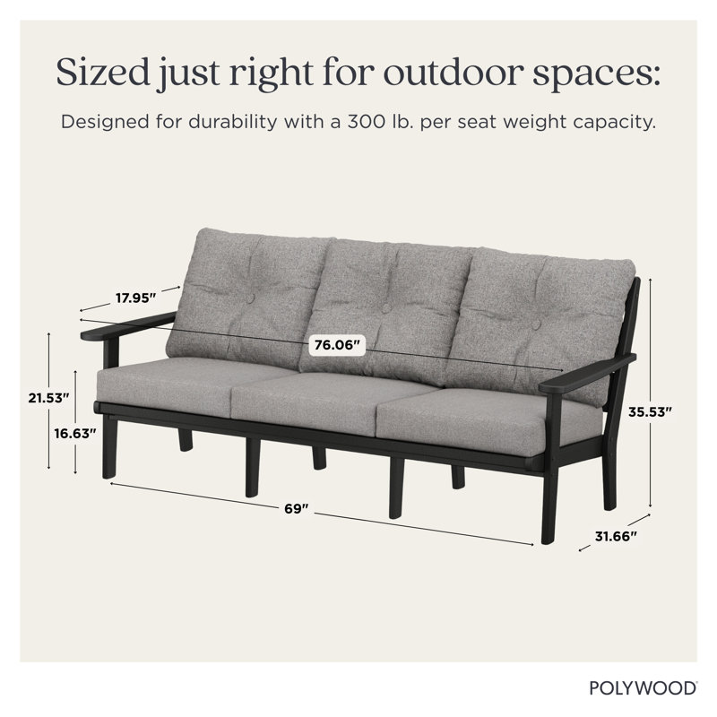 Canapé Lakeside, Structure verte / coussin en tweed vieilli