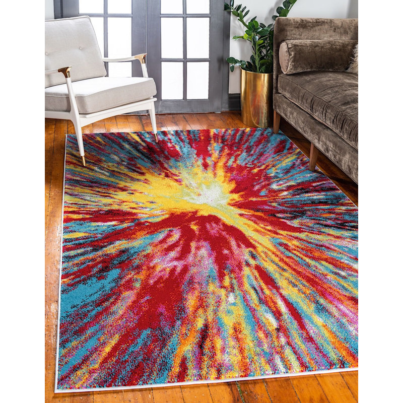 Tanguay Abstract Indoor Rug, Rectangle 4'x6'