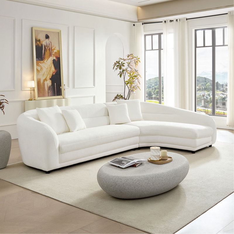 Canapé modulaire incurvé en forme de L 125,2 pouces avec coussins de confort Mordern, canapé rembourré confortable, canapé modulaire pour le salon, le bureau