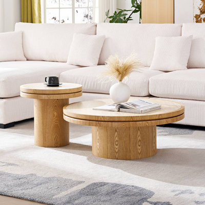 MDF Round Coffee Table Set Of 2