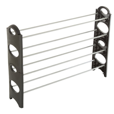 Stackable Shoe Rack - 4-Tier Freestanding Footwear Organizer for Closets or Entryway - Holds 16 Pairs of Sneakers, Heels, and Boots by Everyday Home