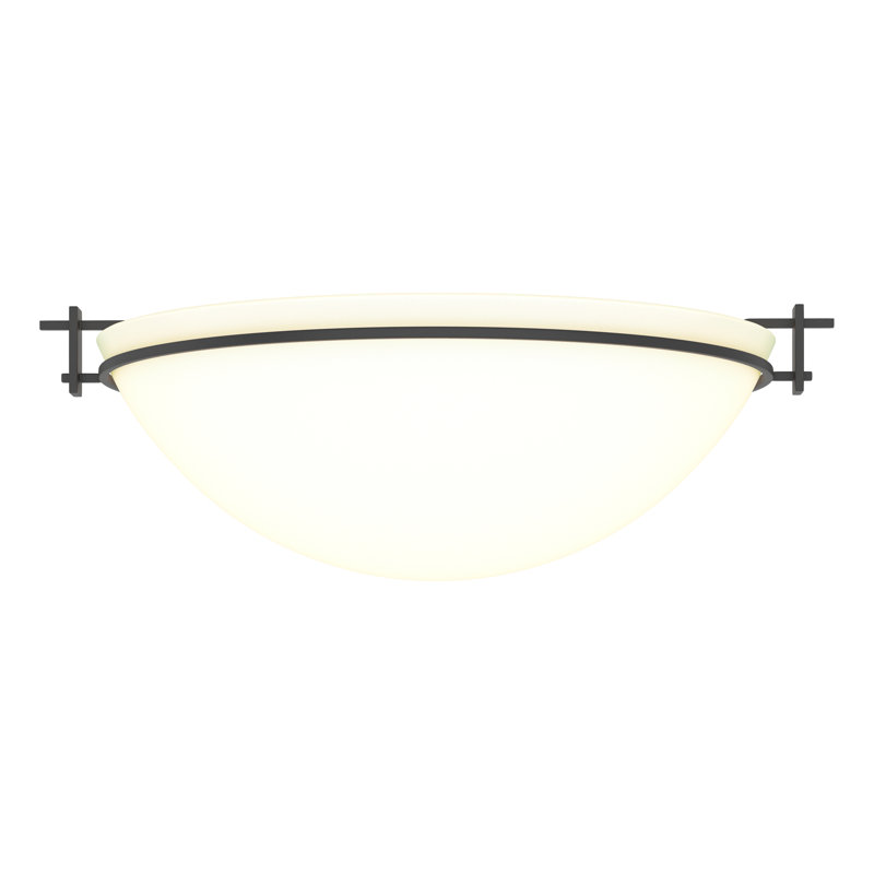 Plafonnier Moonband, Noir, Opale, H 6,5 po x l 15,9 po x P 15,9 po