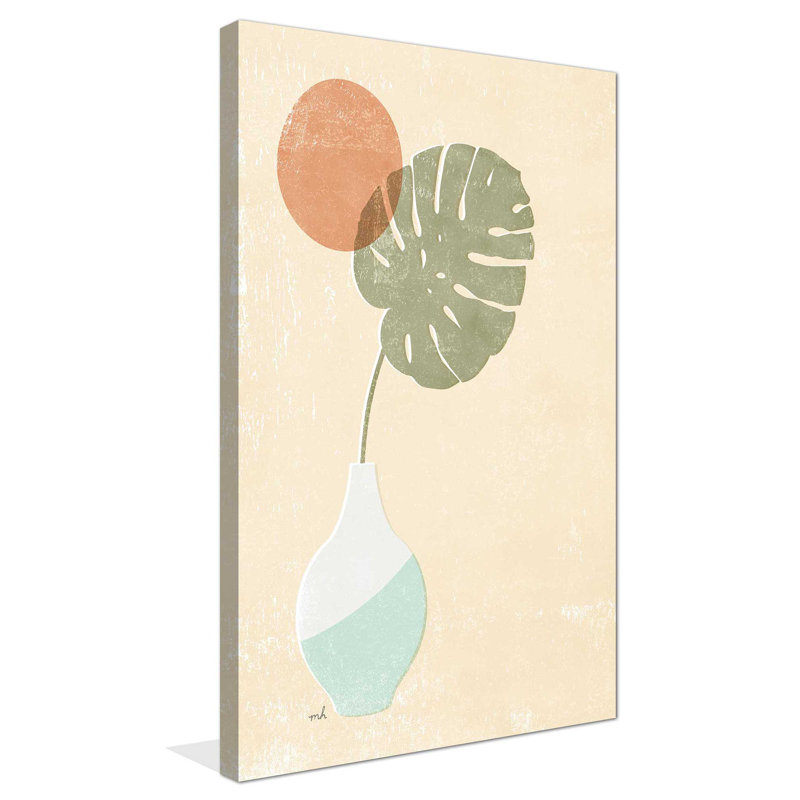 Sun Palm I Mint - Peinture, L 18 po x H 30 po, Toile tendue