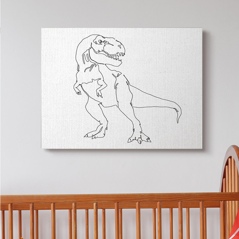 Dessin de Knap T-Rex, Toile tendue, H 30 po x l 40 po x 1,5 po
