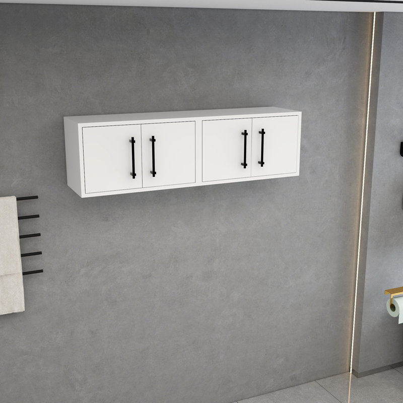 Armoire murale Victoria, H 13,8 po x l 47,5 po x P 12 po, Blanc lustré