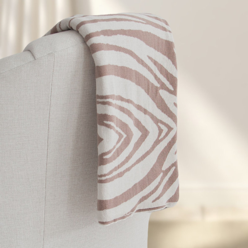 Knitted Throw Blanket, Oyster