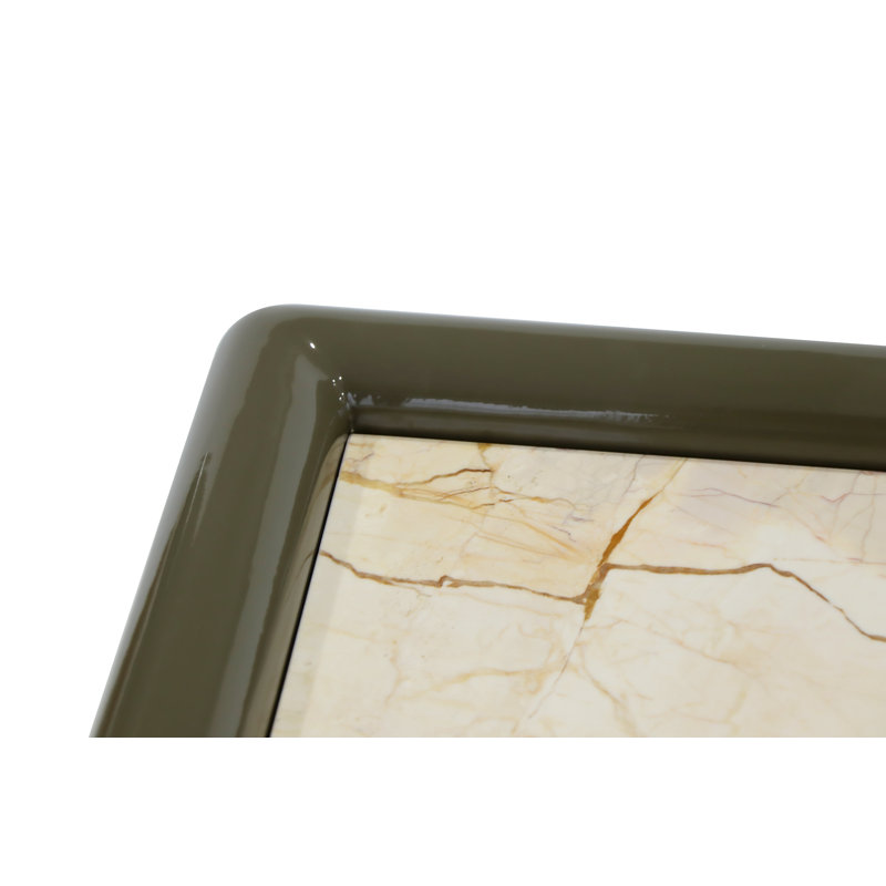 Table de bout Gattis Home, Blanc/vert, Marbre