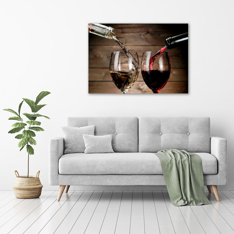 Two Glasses Of Wine - Wrapped Canvas Print
