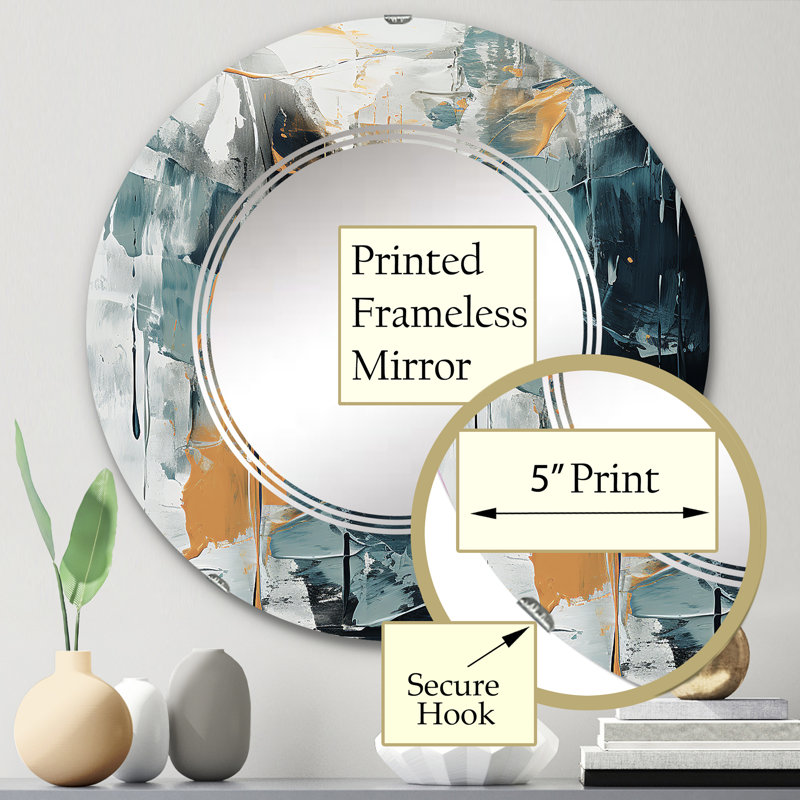 Azzura - Miroir mural moderne rond, 24 po x 24 po