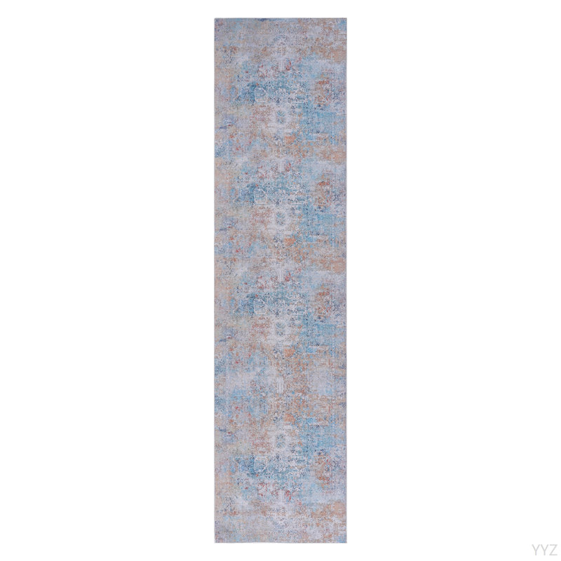 LOOM & LUXE 2'6''X10' Runner, Washable Rug, Low-Pile, Non-Slip, Non-Shedding, Foldable, Kid & Pet Friendly - Area Rugs For Living Room, Bedroom, Kitchen Rug (Yellow/Cream, 2'6''X10')