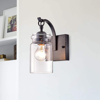 Aliiyah 1 - Light Dimmable Antique Black Armed Sconce