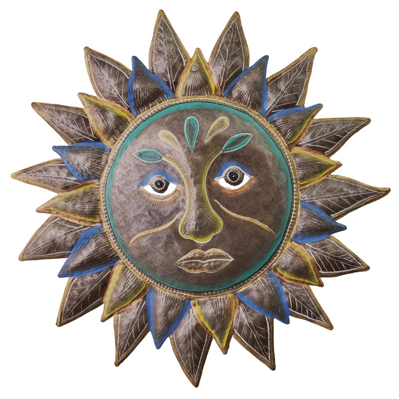 Fleur de soleil peinte et dorée