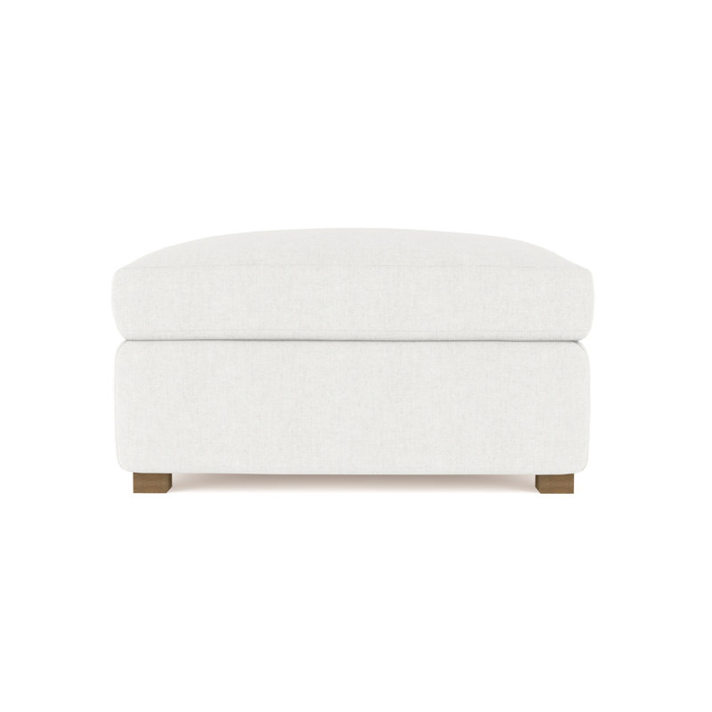 Repose-pieds Madison, Lin Box Weave blanc, Brun foncé