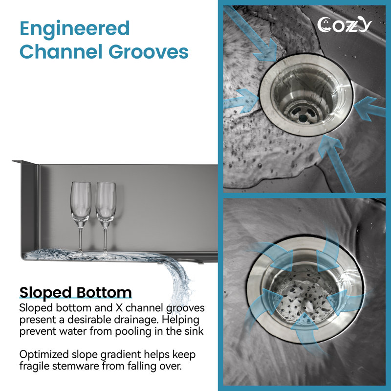 33" L Overmount Handmade Kitchen Sink Stainless Steel Single Bowl Sink with Cutting Board, Drying Rack and Dish Grid