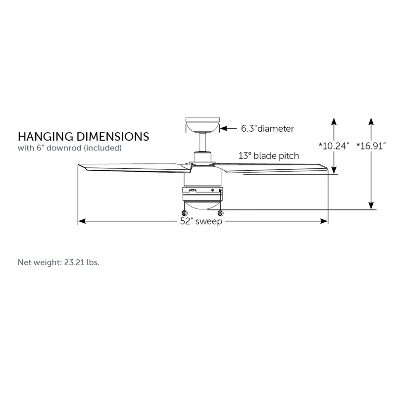 Ventilateur de plafond PC / DC 52 po intérieur / extérieur avec ensemble de lumières DEL et chaînes - blanc mat, Blanc mat