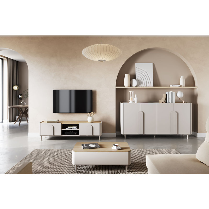 Sadeen 200cm Sideboard, Beige/Oak