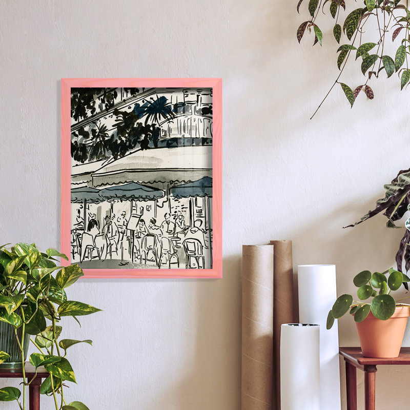 " Aucoin De Larue II ", Pink Framed Paper, 12" W x 15" H x 1'' D