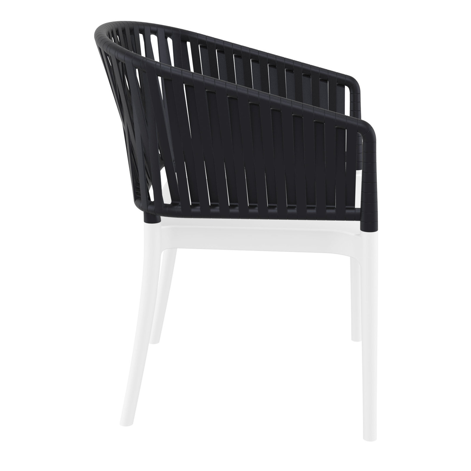 Newport Outdoor Stacking Dining Armchair, Black/White