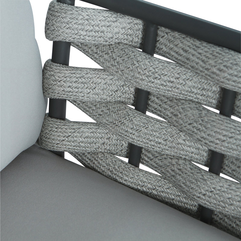 Causeuse et table en acier, gris, Gris, Gris