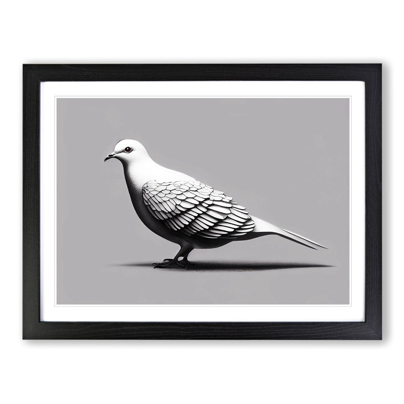 Blessed Dove Bird - Framed Print, Black, 25cm H x 34cm W x 2cm D