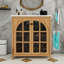 Meuble-lavabo rustique avec lavabo en céramique, tablettes de rangement réglables et portes à fermeture en douceur-903753187