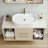 39.3" Wall-Mounted Bathroom Vanity with Oval Ceramic Sink