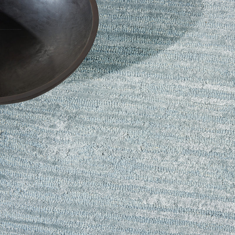 Tapis bleu clair Calvin Klein010, Rectangle 9 pi 9 po x 13 pi 9 po