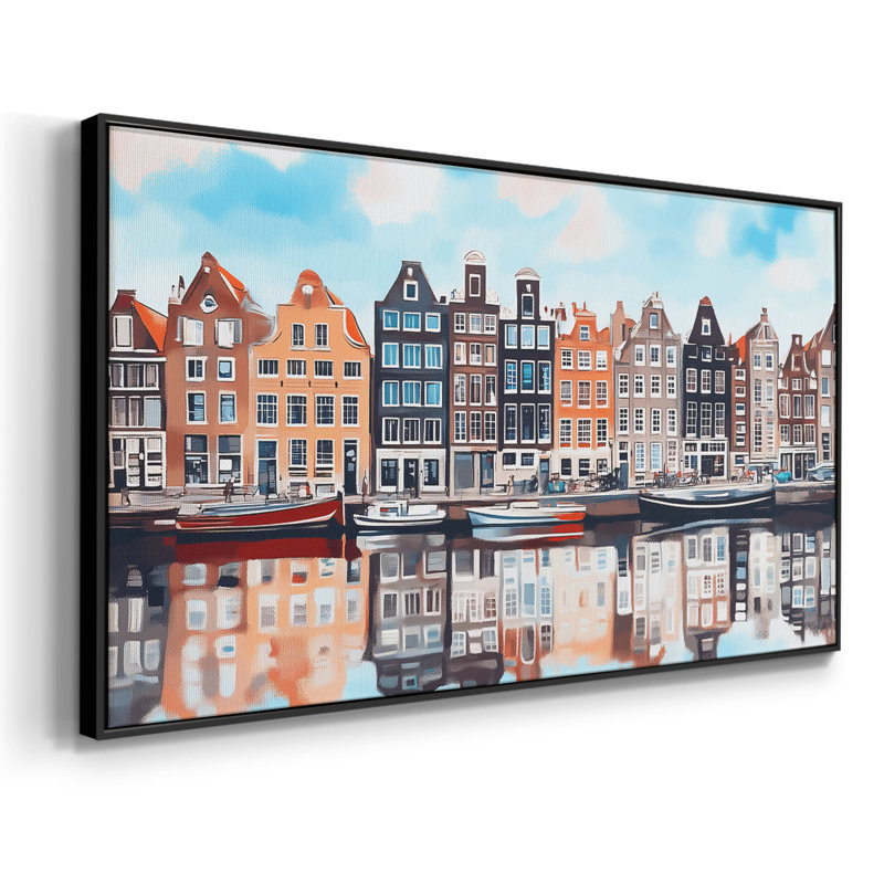 Série paysage - CLXV - Toile tendue avec châssis encadré - Prêt à être accroché, Noir, H 21 po x l 41 po