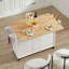 Îlot de cuisine avec comptoir à abattant, chariot d'îlot de cuisine roulant, table d'îlot de cuisine avec porte de grange avec armoire de rangement et support de tour, table d'îlot sur roulettes pour la cuisine