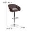 Contemporary Vinyl Adjustable Height Barstool with Rounded Mid-Back-538147955-538147956