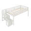 Lit mezzanine avec escalier, blanc-745965278
