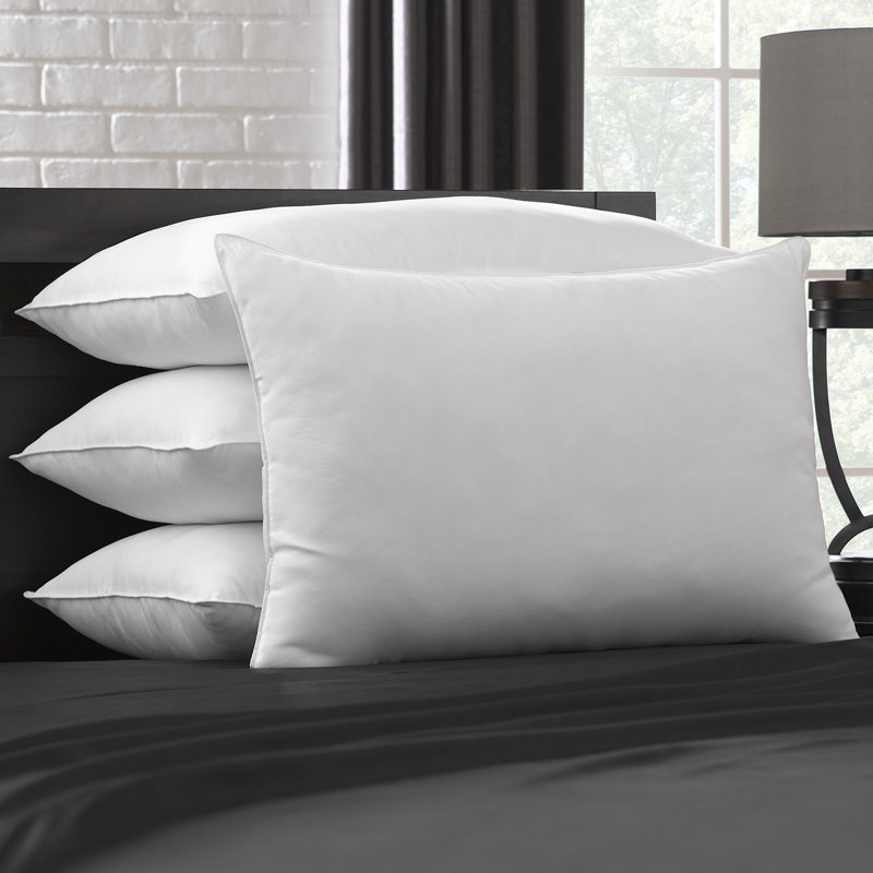 Exquisite Hotel Cotton Windowpane Pillow, Plush Density (Set of 4), Standard