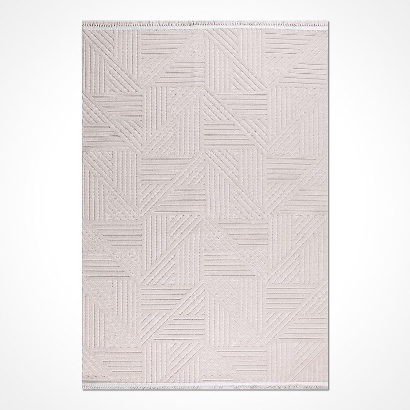 Tapis beige moderne lavable à la machine, Tapis de couloir 2 pi 7 po x 8 pi 3 po