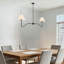 Lustre moderne moderne, luminaire suspendu réglable de 55 pouces avec abat-jour en tissu blanc pour îlot de cuisine, salle à manger, salon ou chambre à coucher