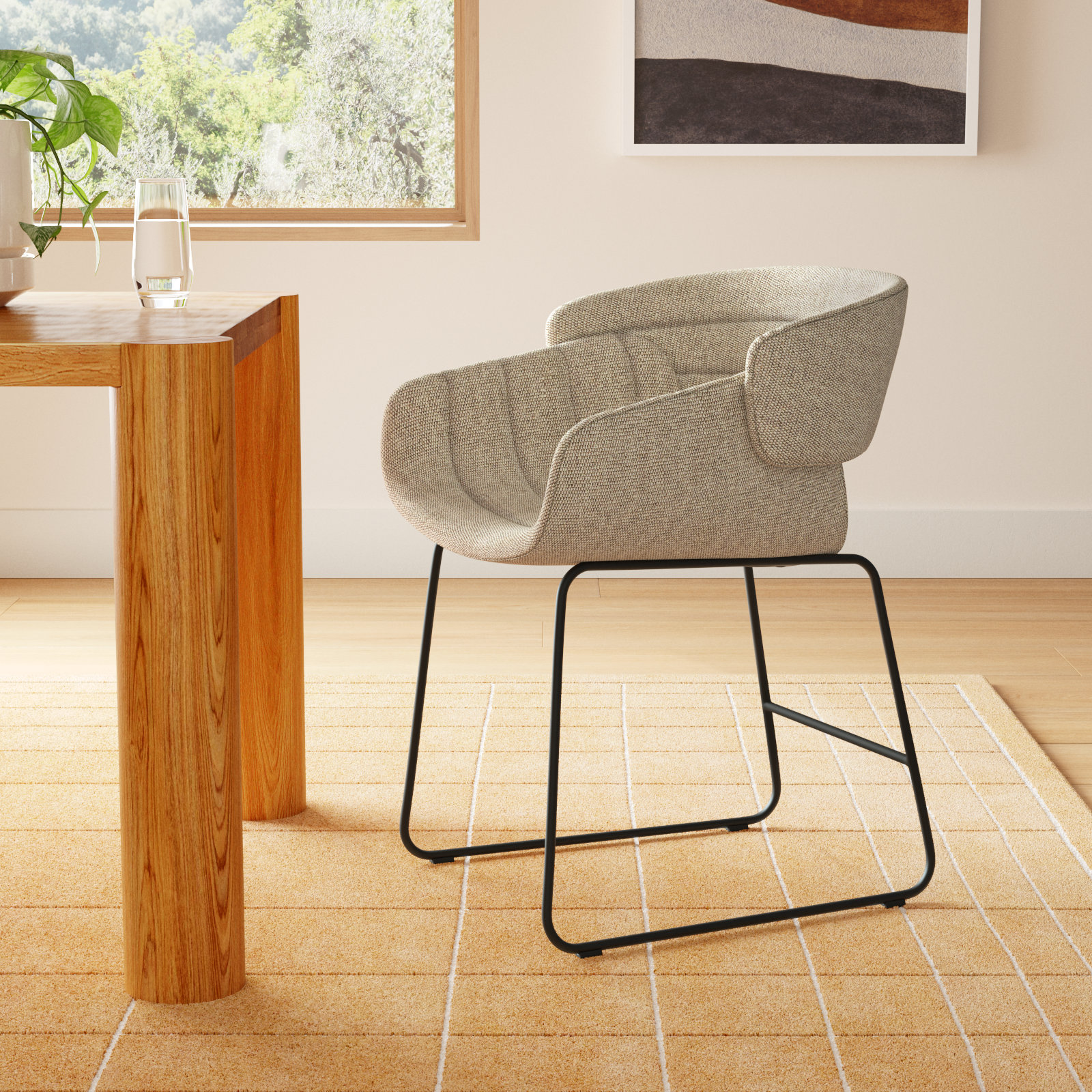 Racer Dining Armchair, Tait Stone Textured Basketweave