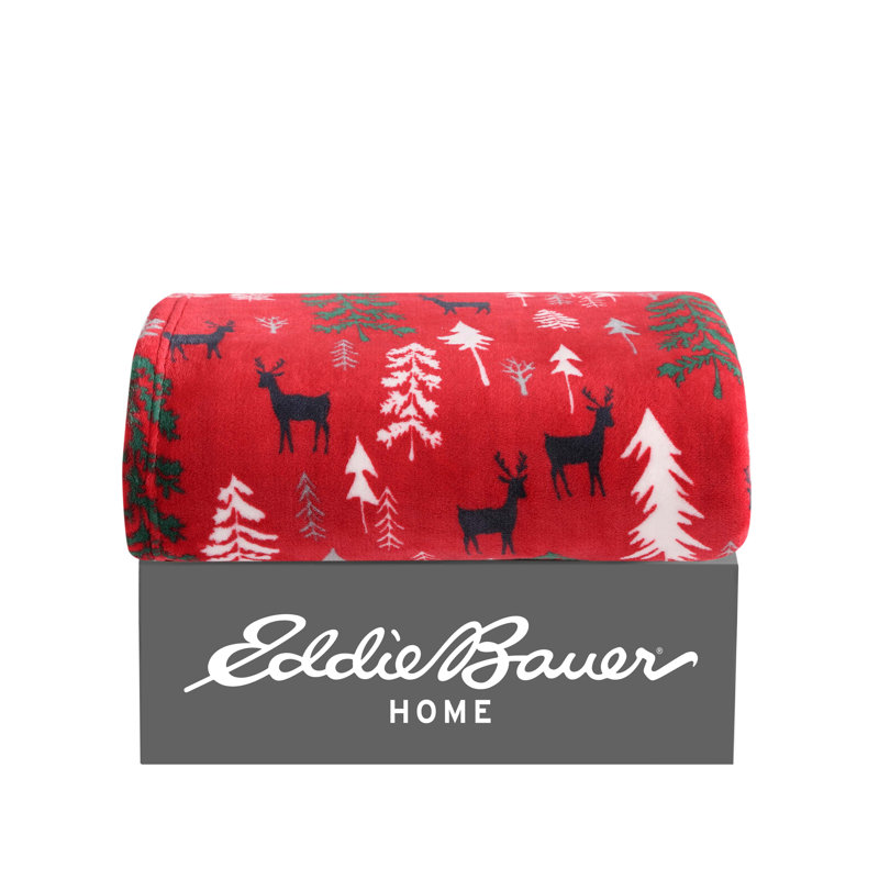 Red Deer Woods Reversible Fleece Throw Blanket 50" x 60"