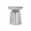 Table d'appoint tambour moderne en métal chromé - Table d'appoint multifonctionnelle, table de bout et table de chevet avec texture martelée pour le salon et la chambre à coucher-1149882724